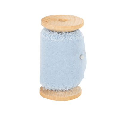 Ruban en mousseline bleu glacier sur serviette - 684