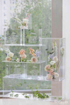 Plan de table cube transparent