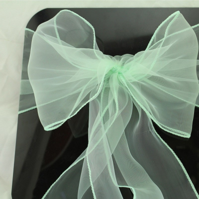 Noeud de chaise en Organza vert d'eau - 112