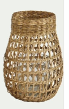 Lanterne Inès jonc de mer tissé haute