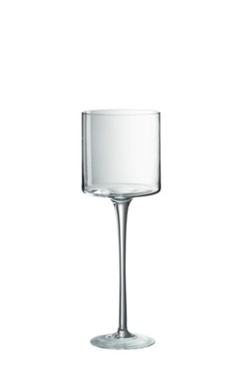Photophore en verre sur pied