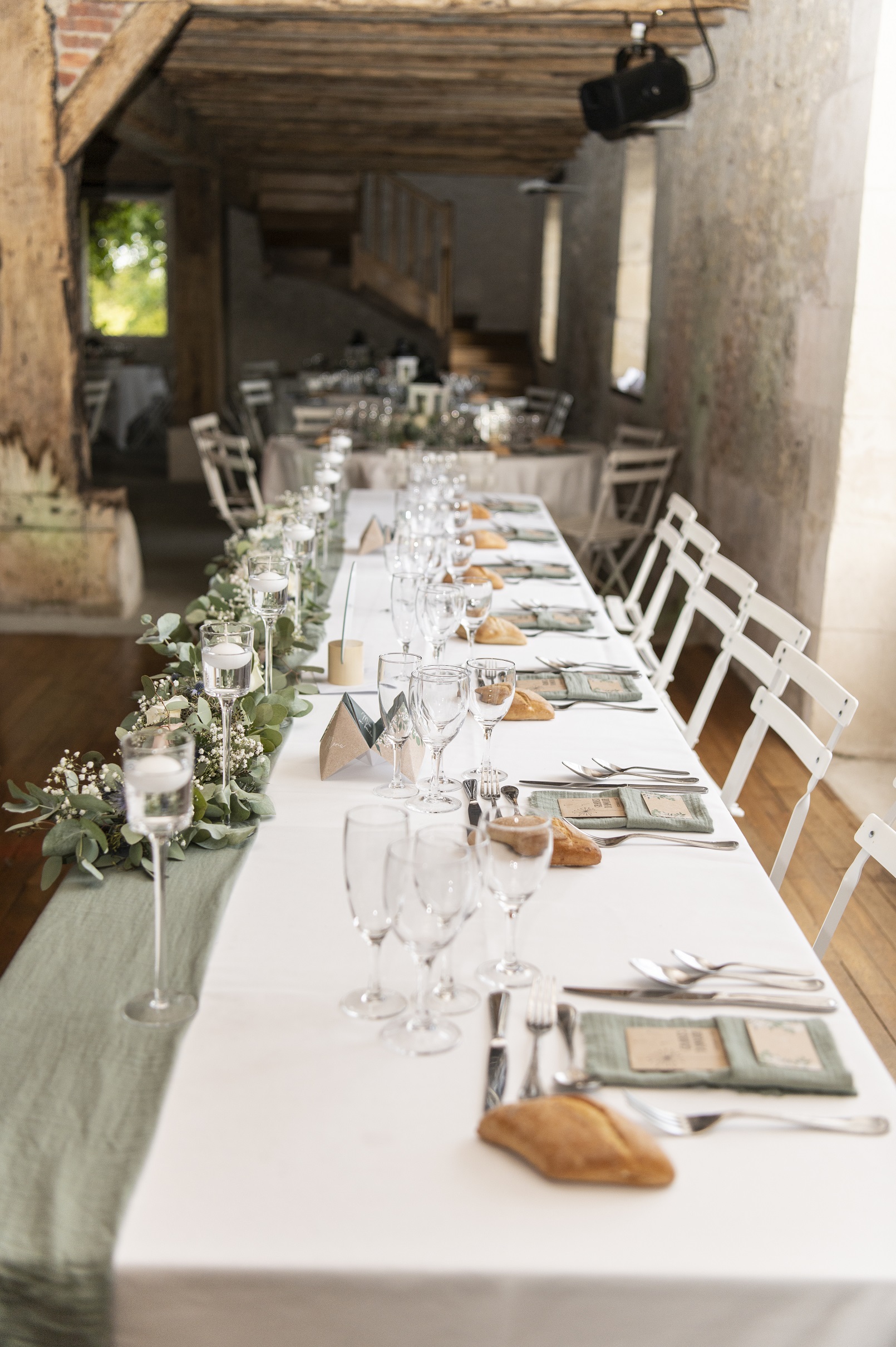 Chemin de table gaze de coton