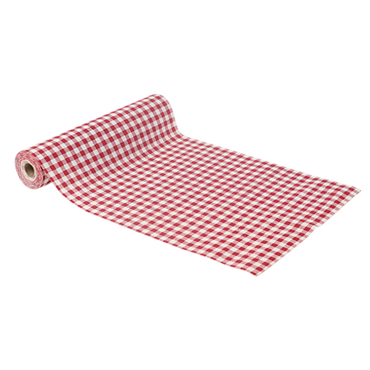 chemin de table lin - vichy rouge et blanc