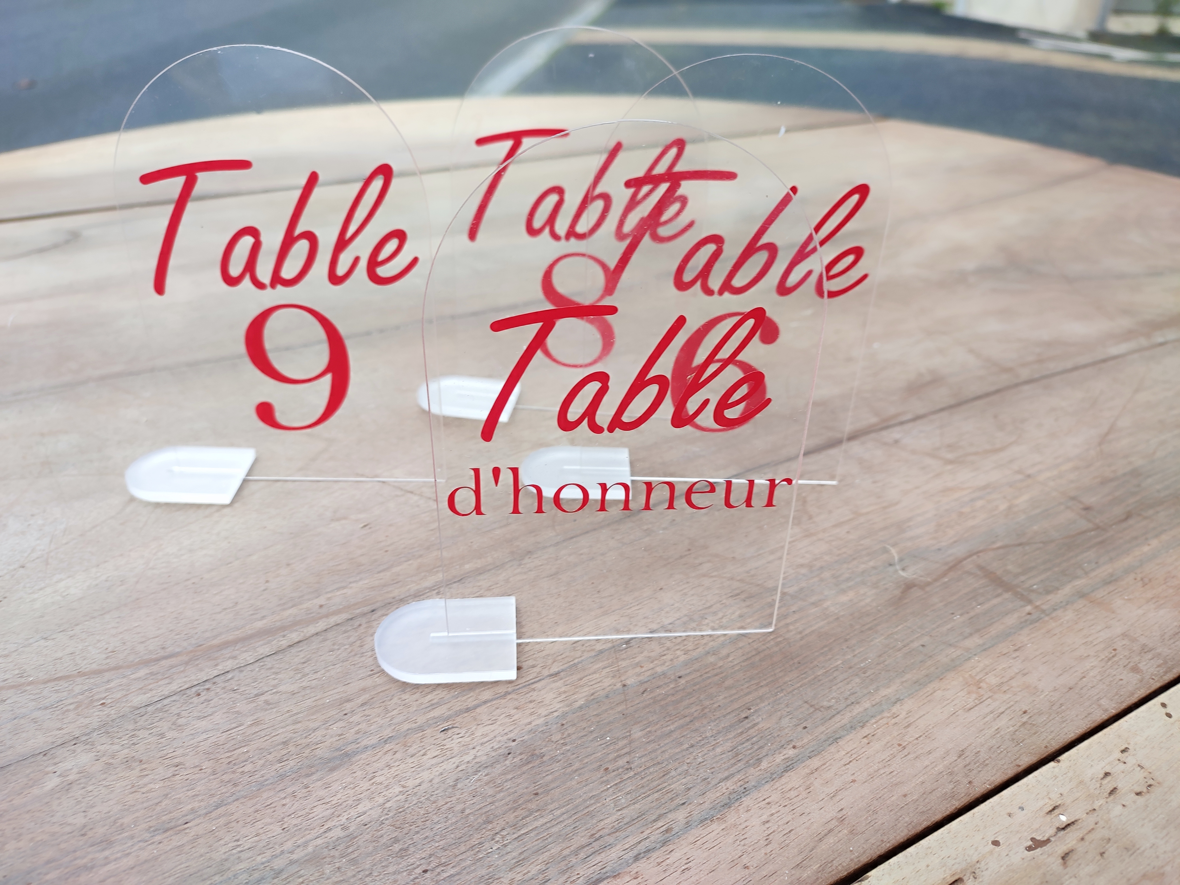 Numéro de table -Plexi rouge