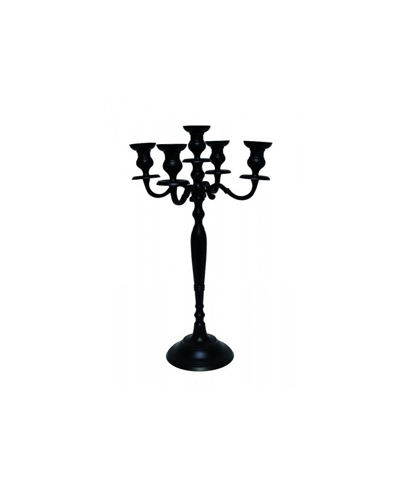 Chandelier 5 branches noir mat 80 cm