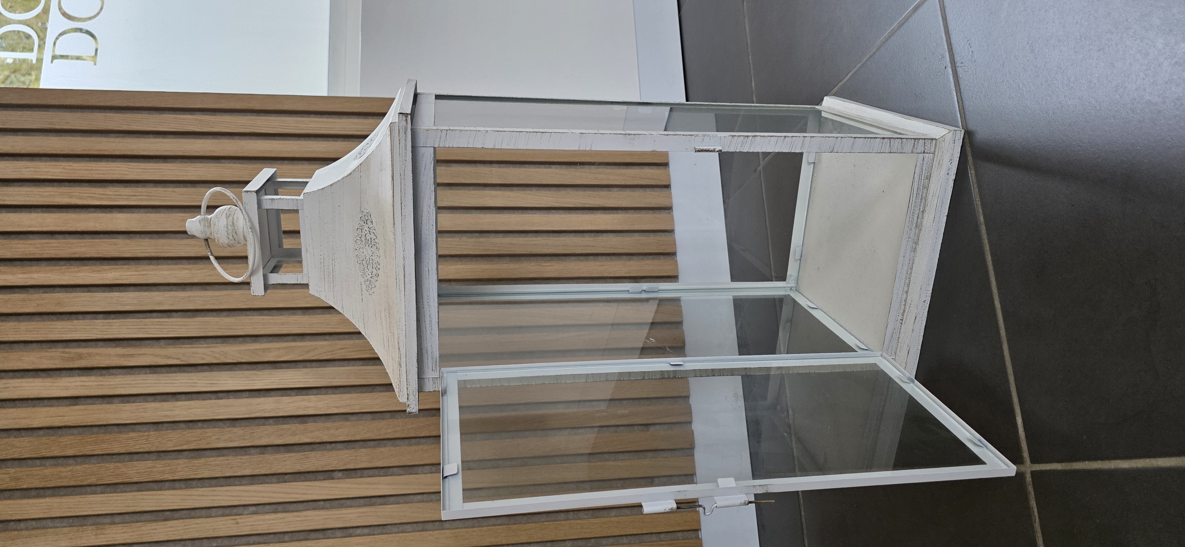 Lanterne métal blanche 72cm