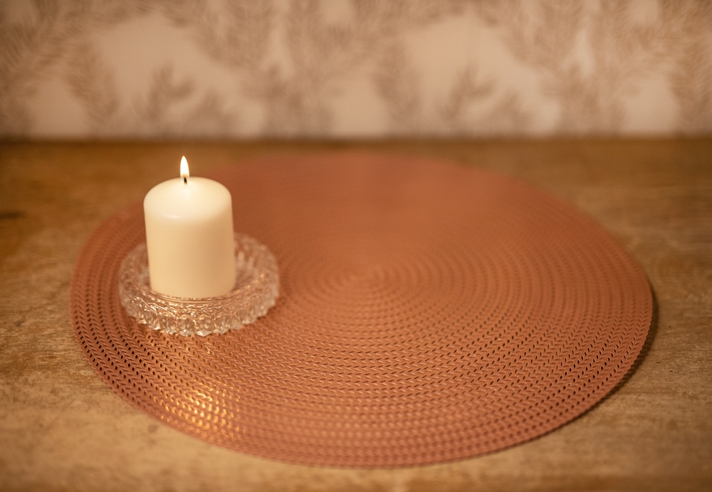 Set de table rond rose gold