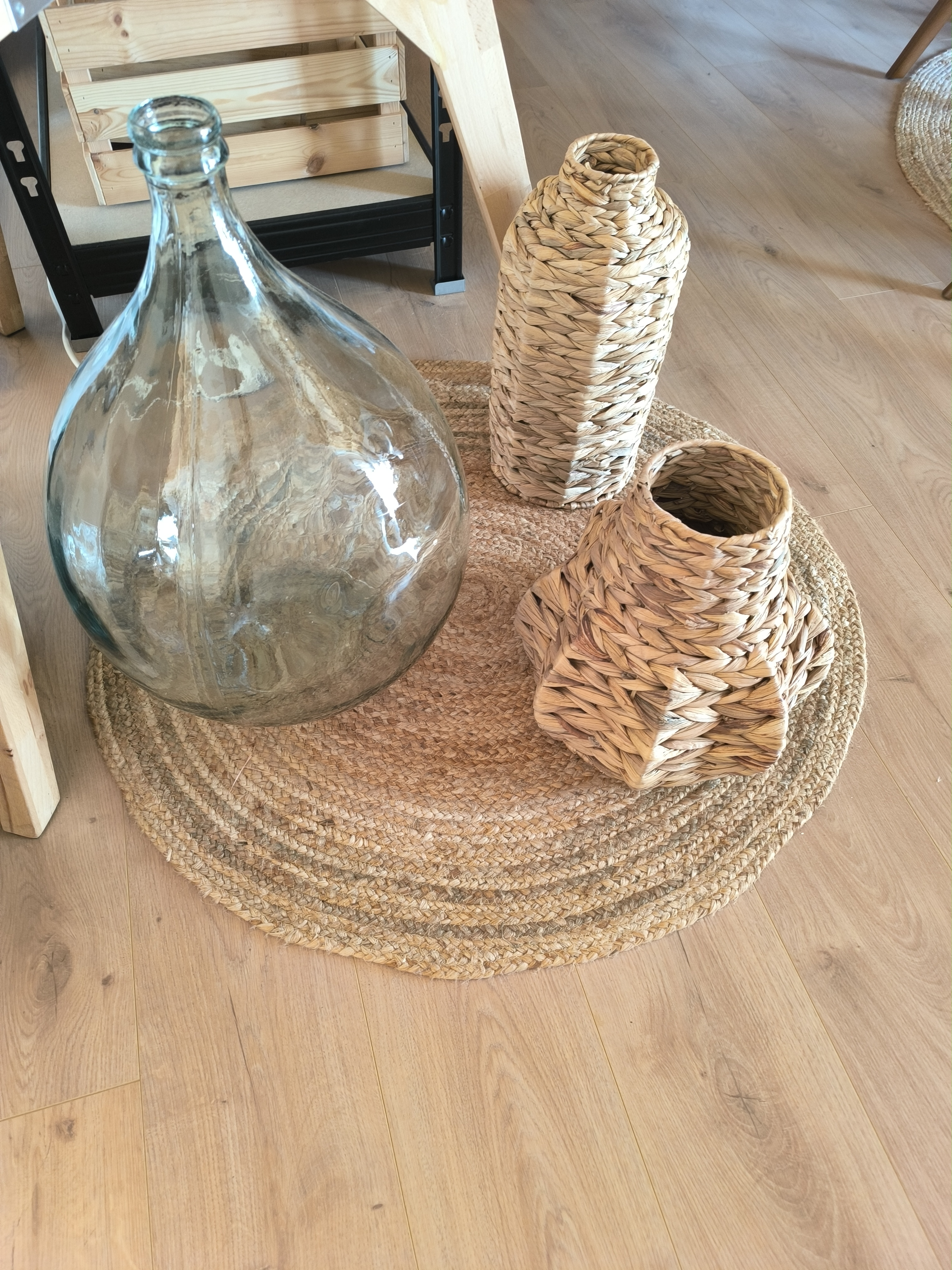 Tapis rond en jute