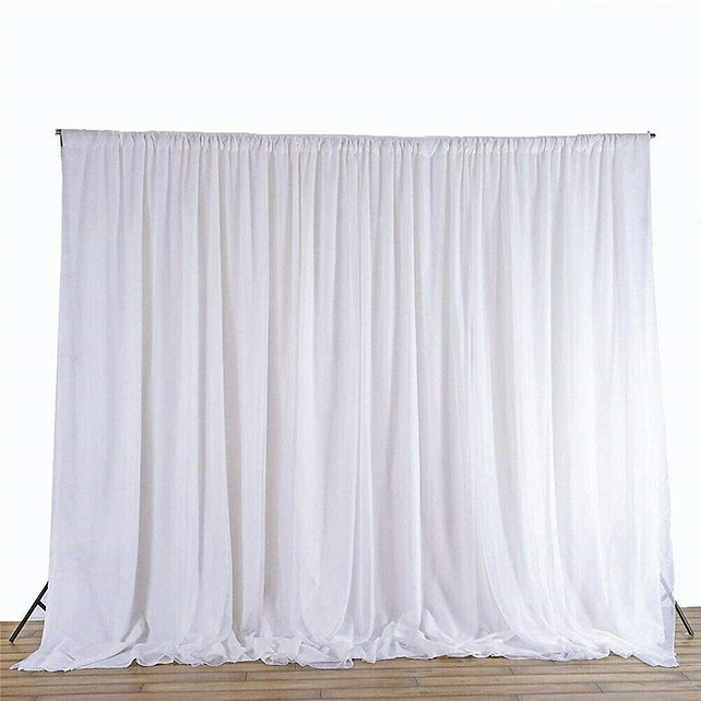 Rideau voilage blanc avec structure autoportante 3m*3m
