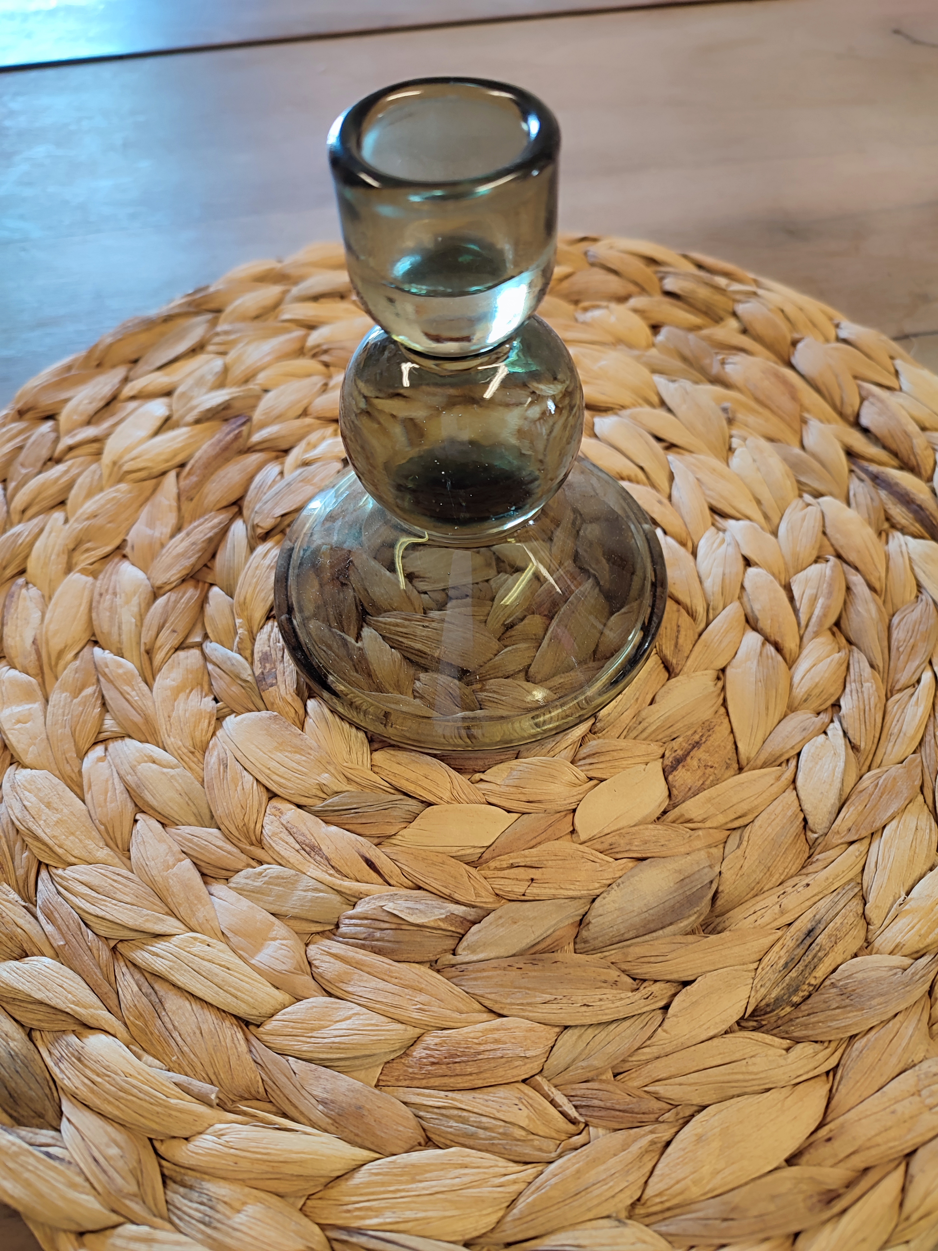 Chandelier en verre vert