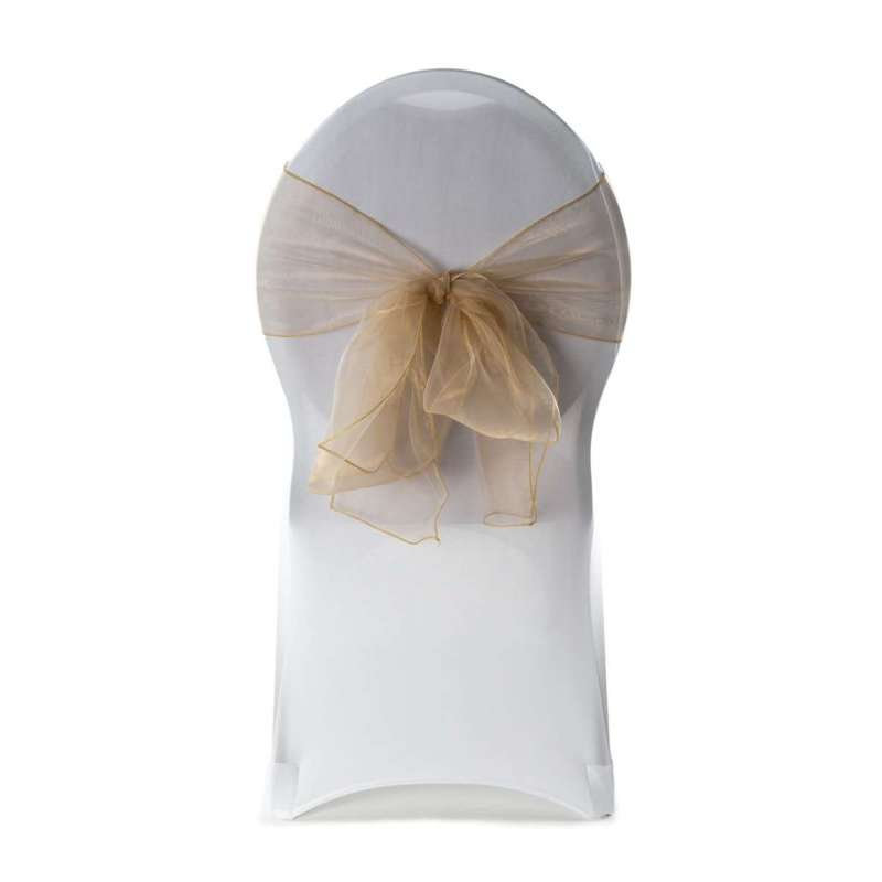 Nœud de chaise organza Beige doré
