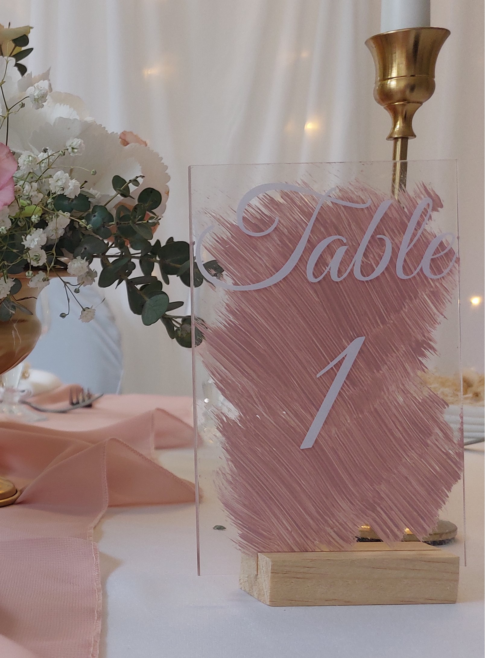 Numéro de Table Rose Plexi