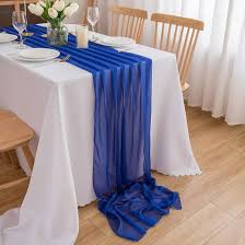 Chemin de table bleu roi