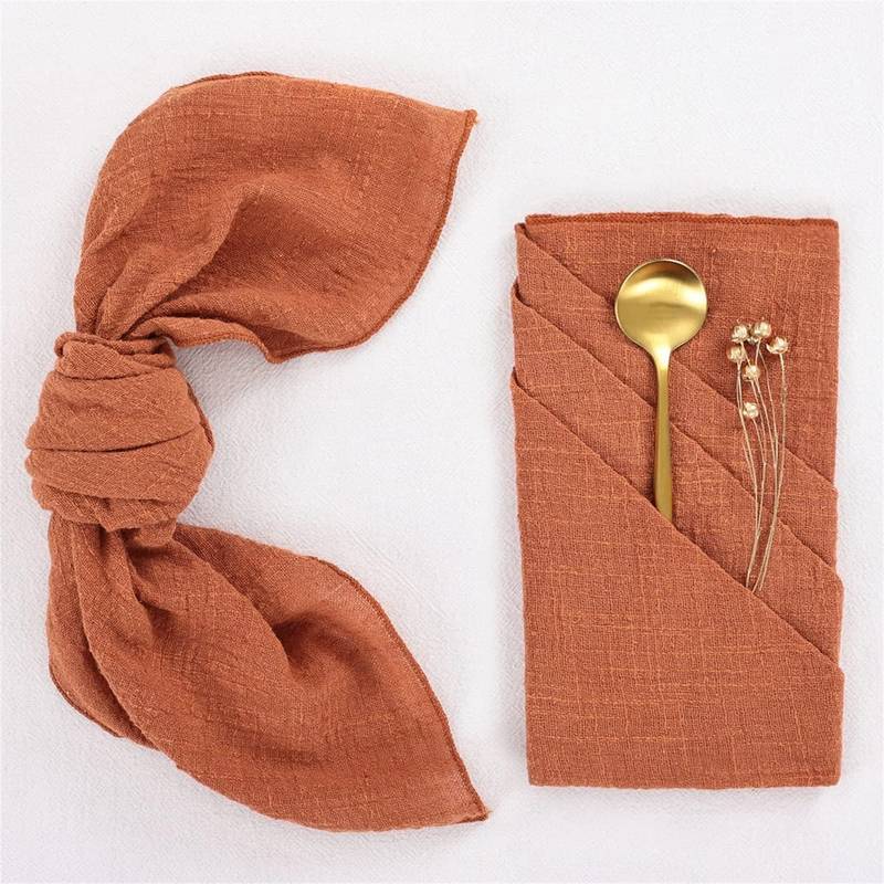 serviette gaze de coton terracotta