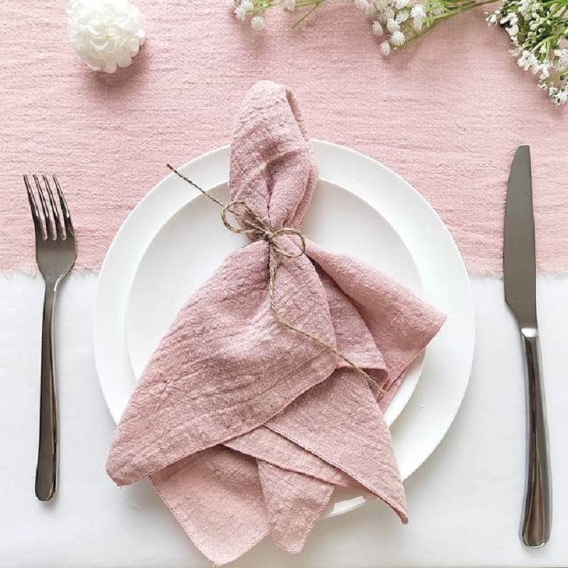 Serviette gaze de coton rose