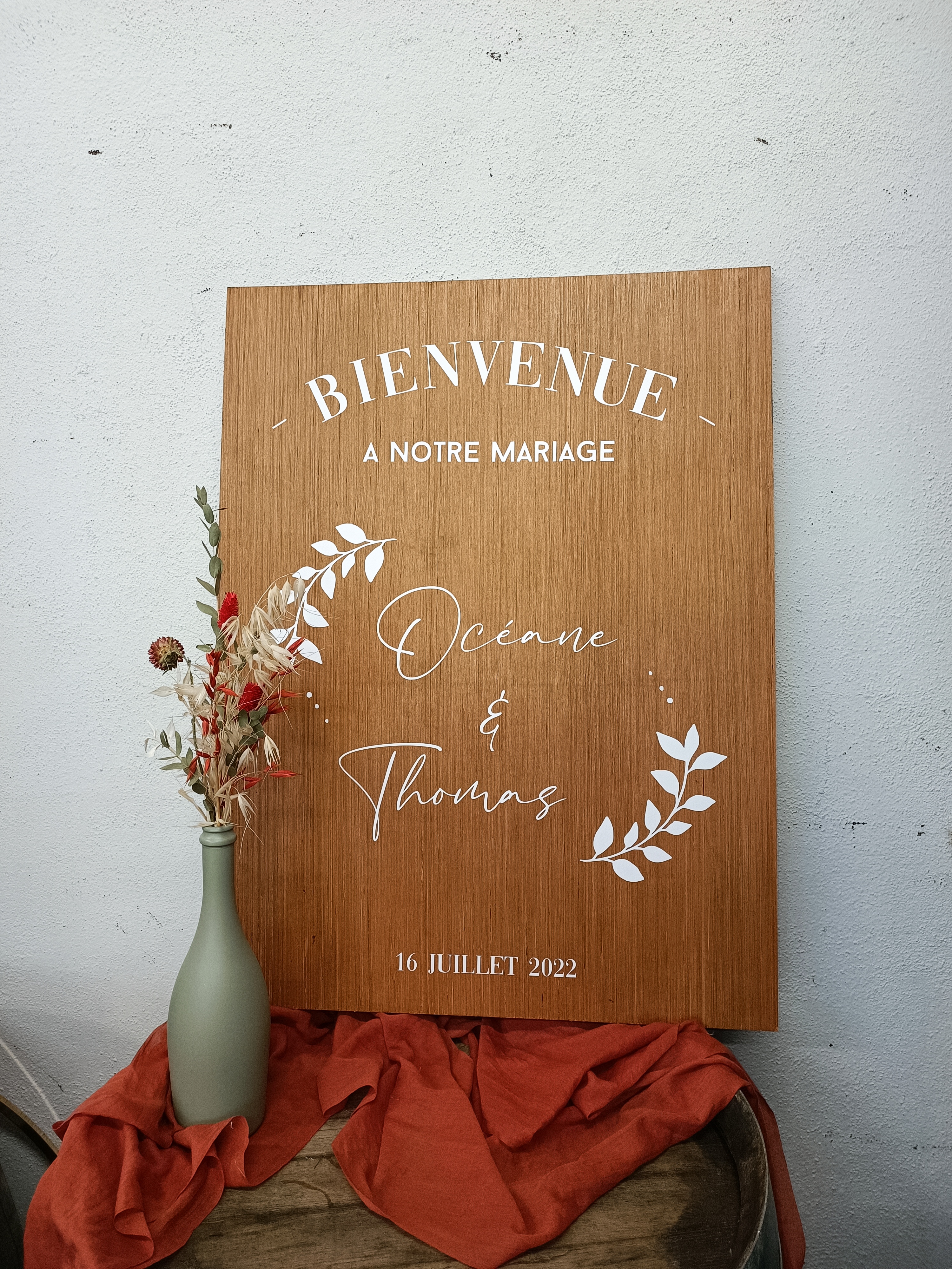 panneau bienvenue bois - 50x70 cm