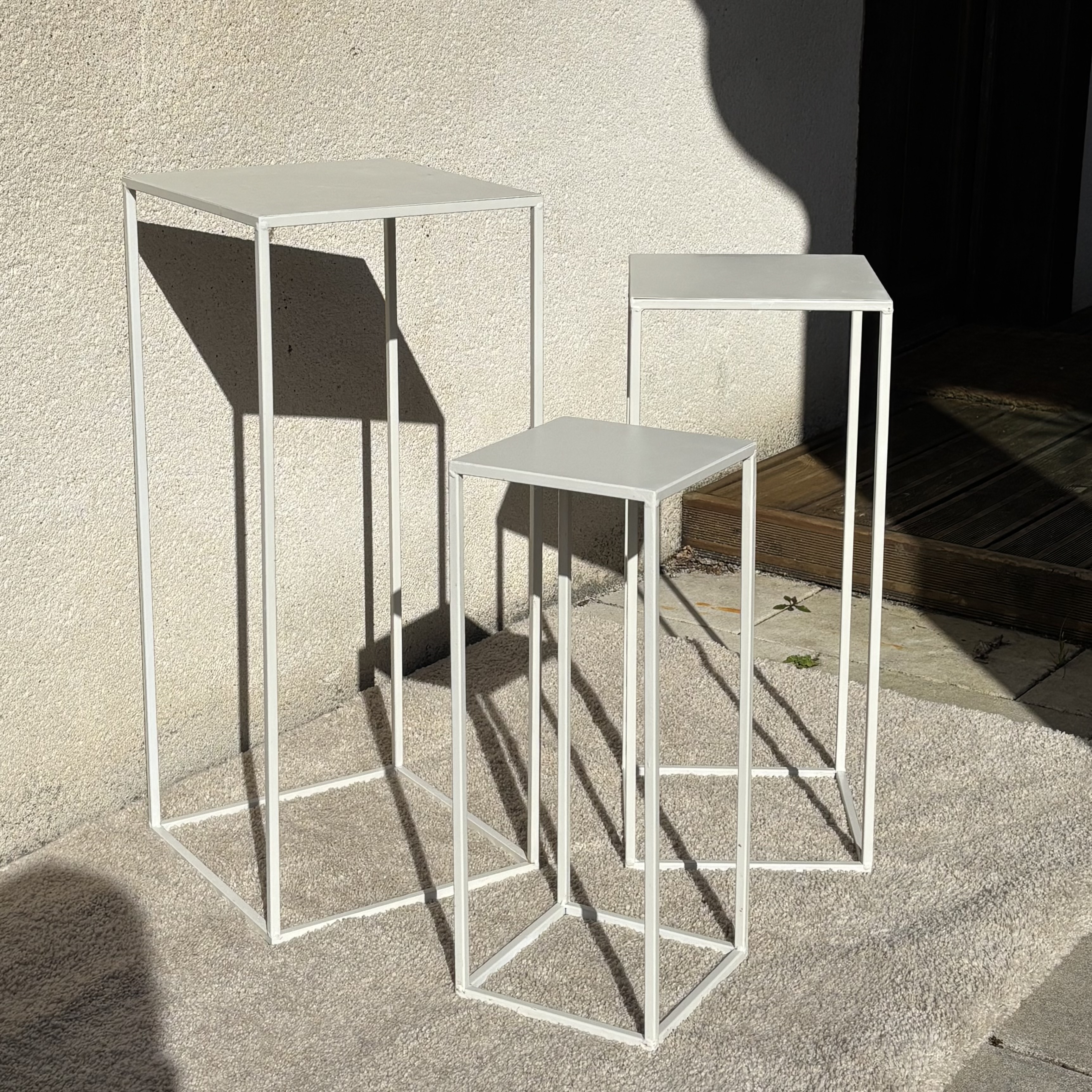 Lot de 3 sellettes carrées