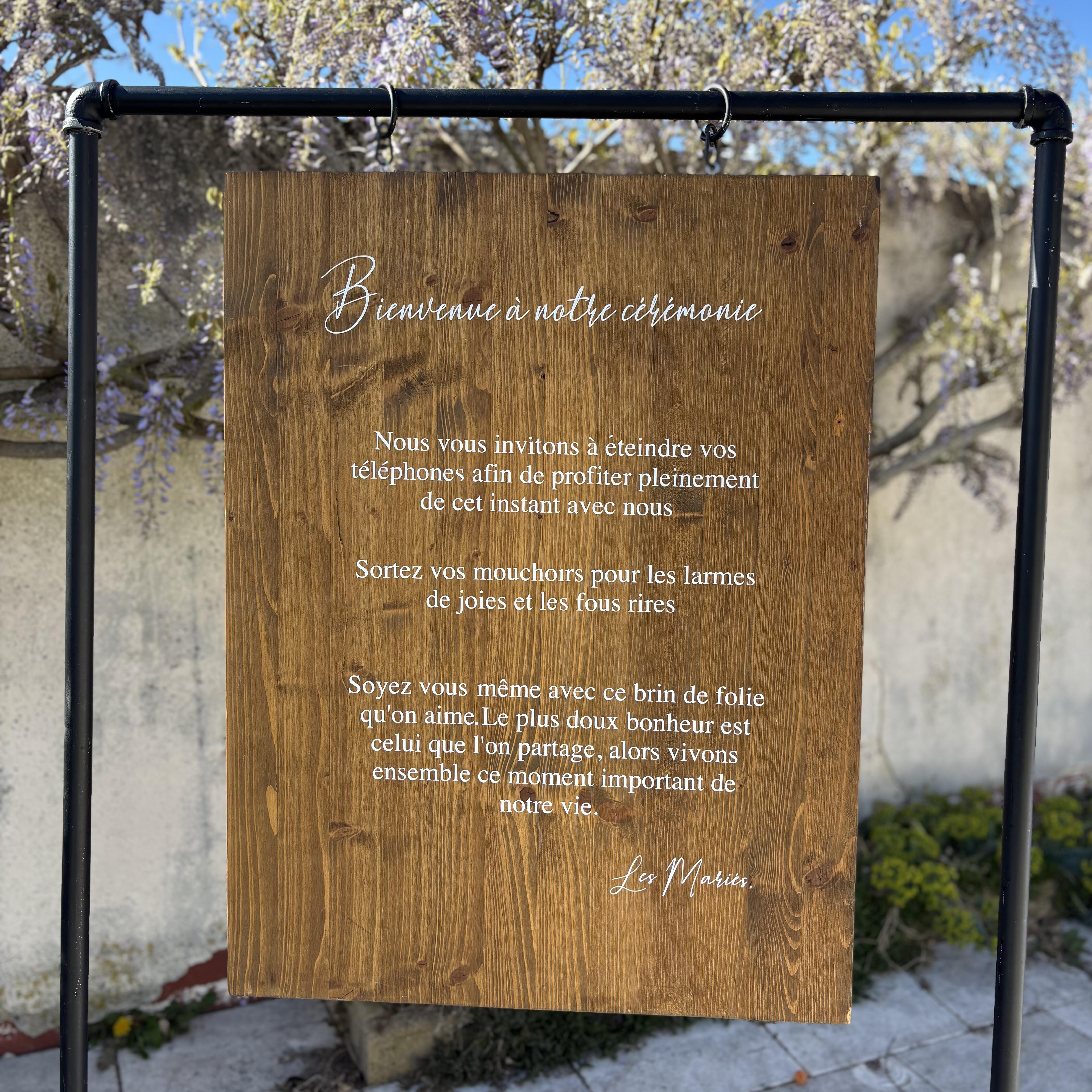 Planche en bois support cérémonie