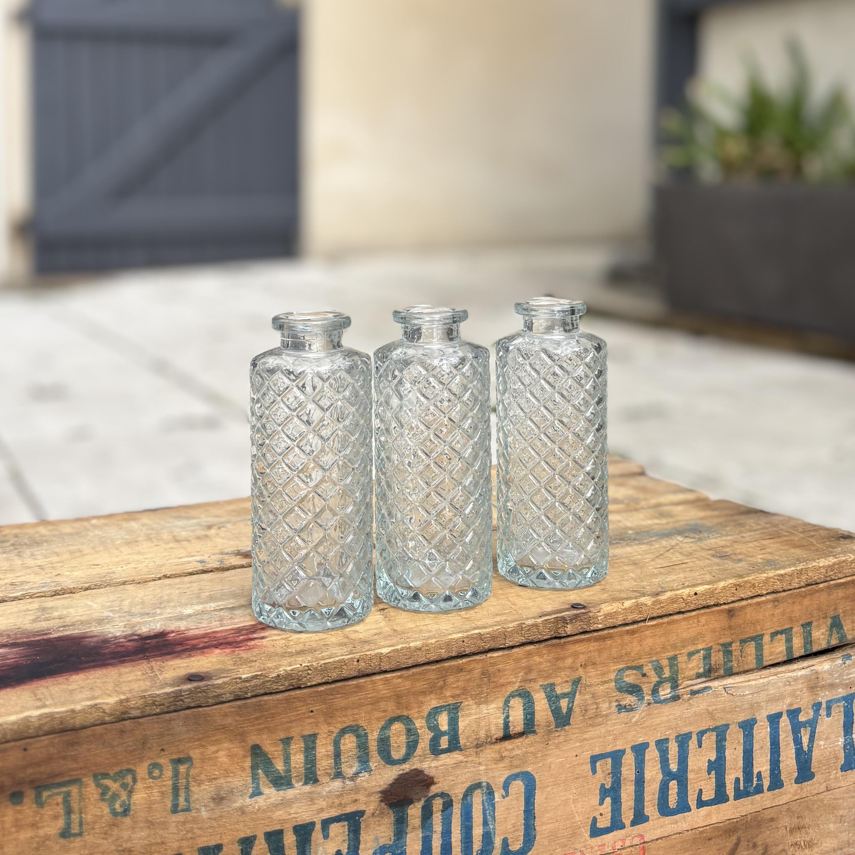 Soliflore bouteille motifs losange