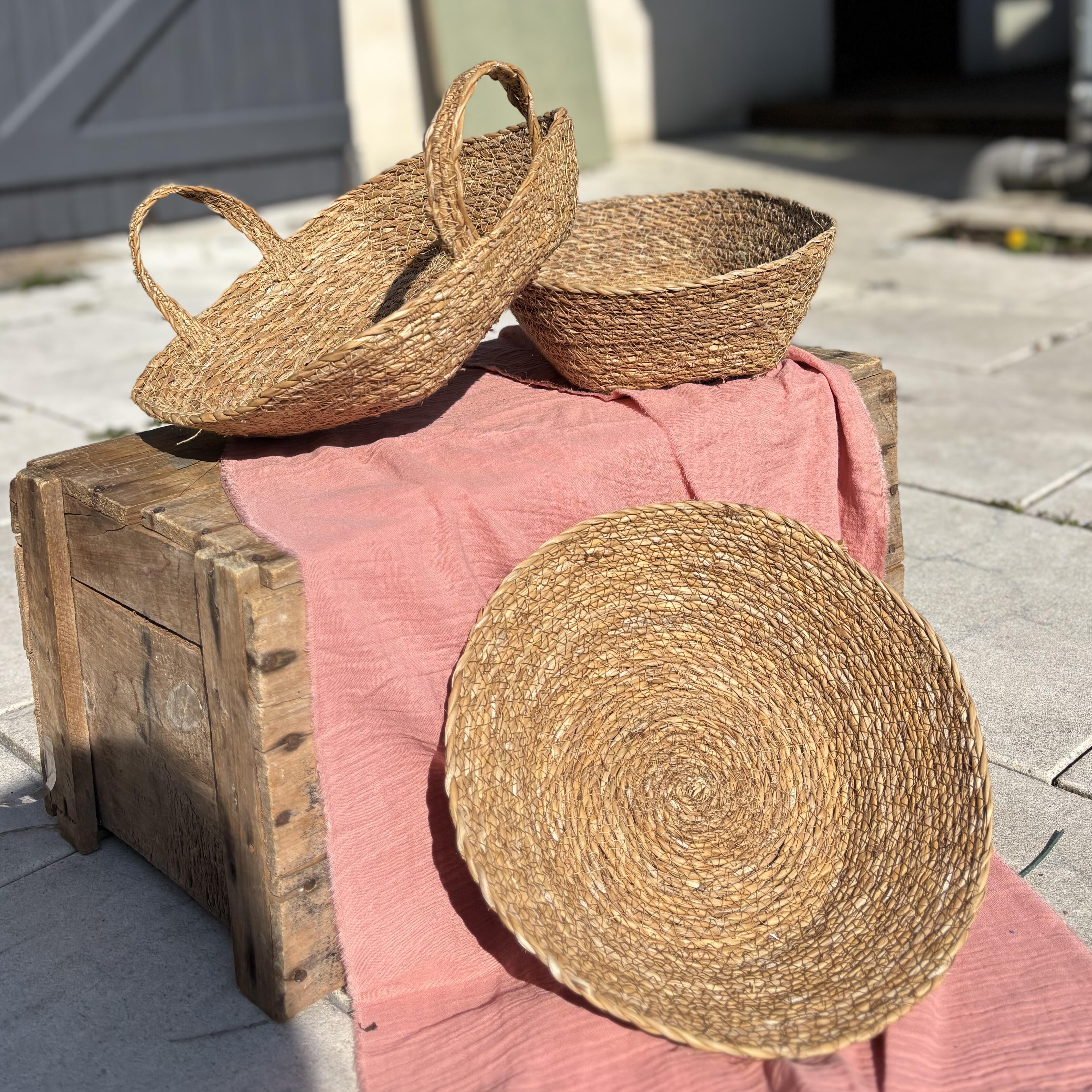 Lot de 3 paniers en osier