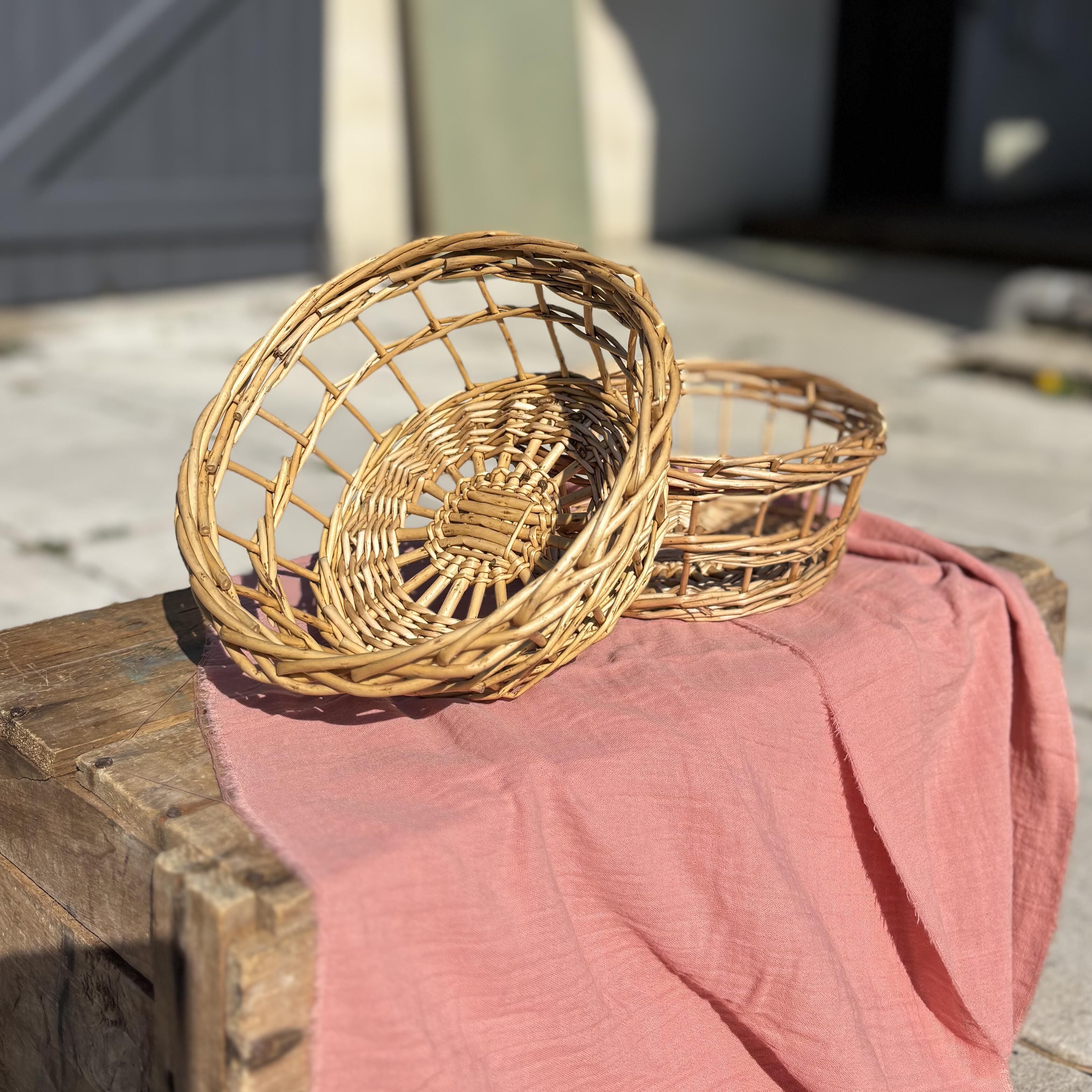 Lot de 3 paniers en paille