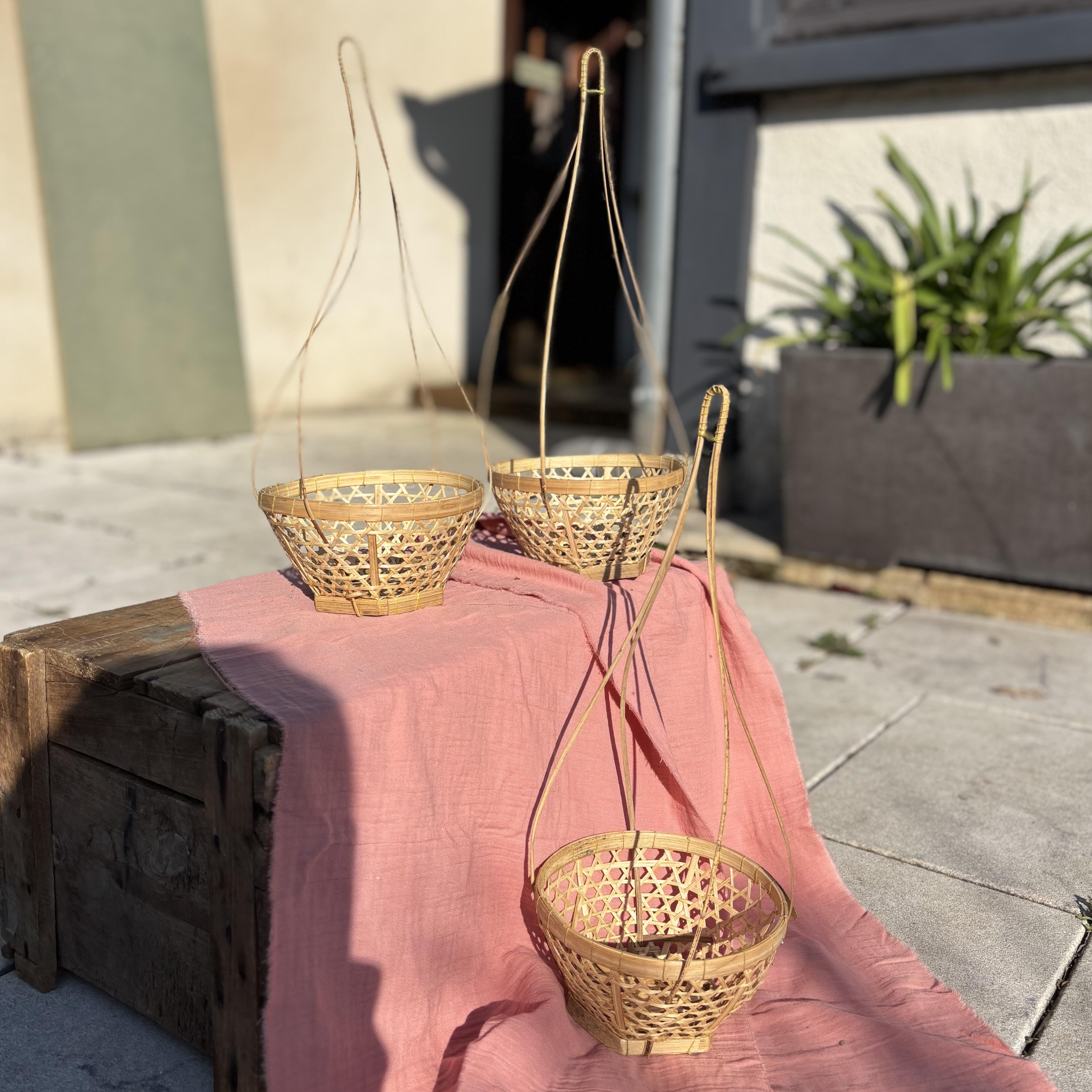Lot de 3 suspensions en bambou