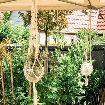 Suspension macramé avec double vases