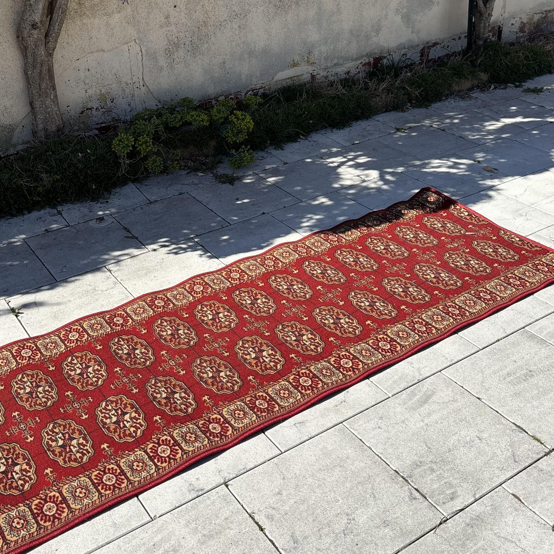 Tapis de couloir ancien motifs ovals