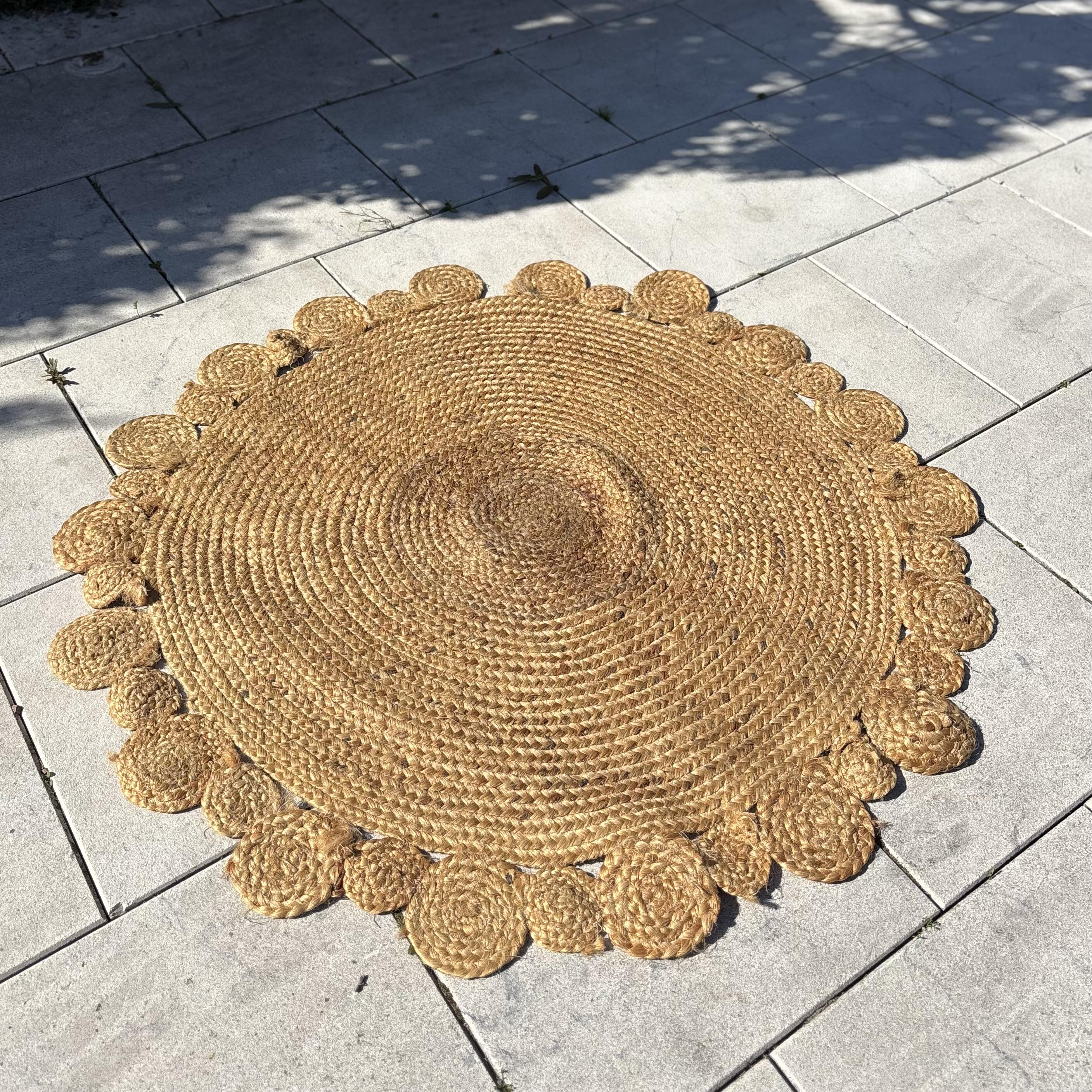 Tapis tissé rond
