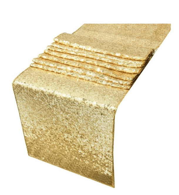 Chemin de table sequin Or
