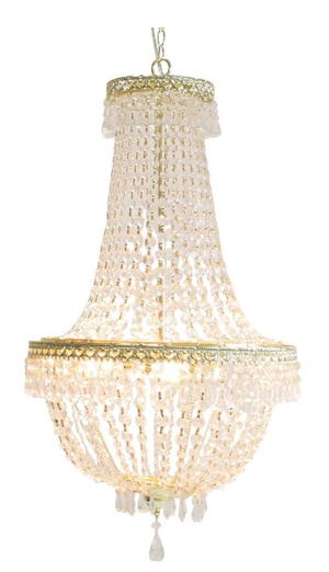 Lustre cristal Clair / doré grand