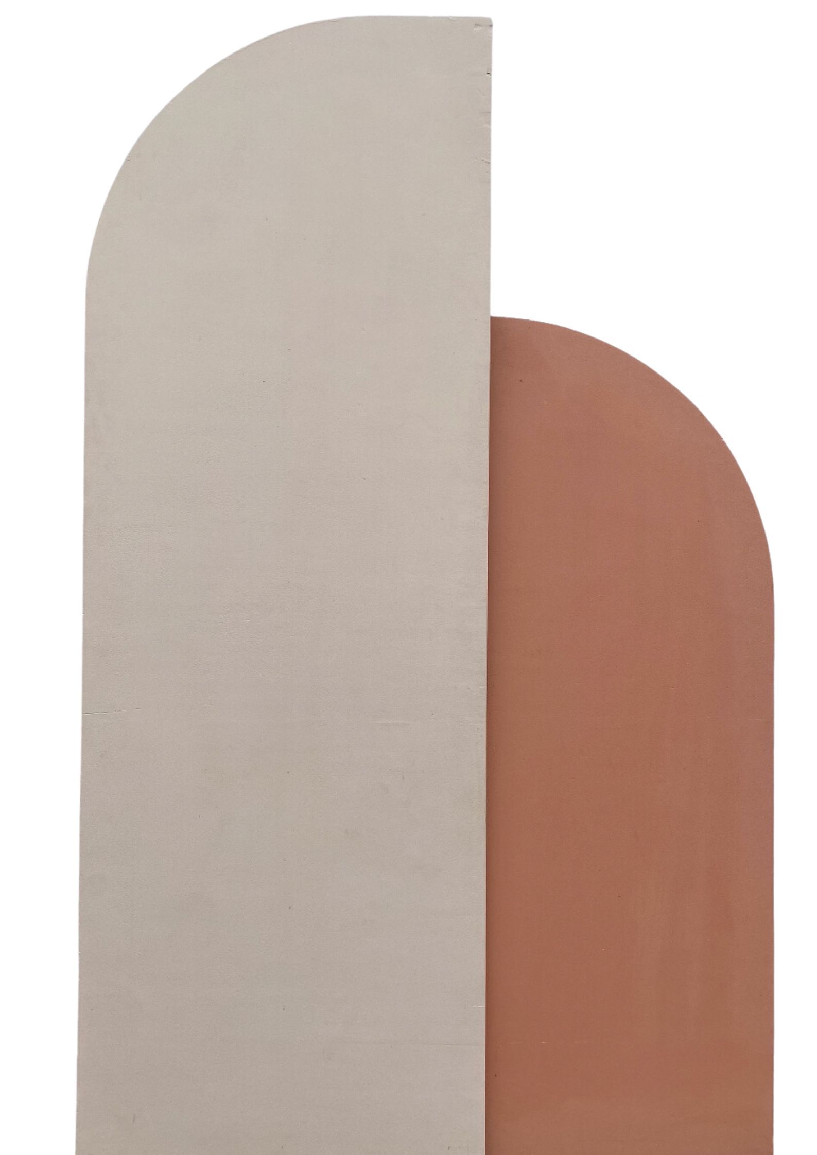 Panneau pans arrondi bois rose nude