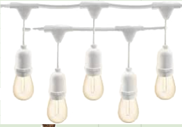 Guirlande blanche ampoules retombantes 15 M (15ampoules)