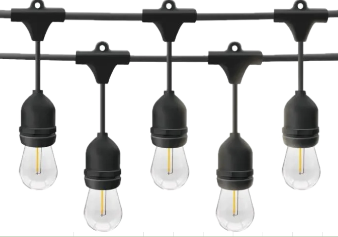 Guirlande ampoules retombantes 1 M Noire L 20 M