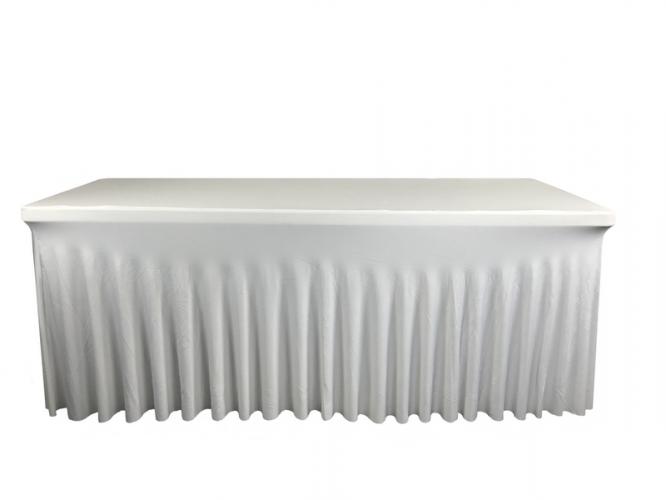 Nappe blanche lycra avec juponnage