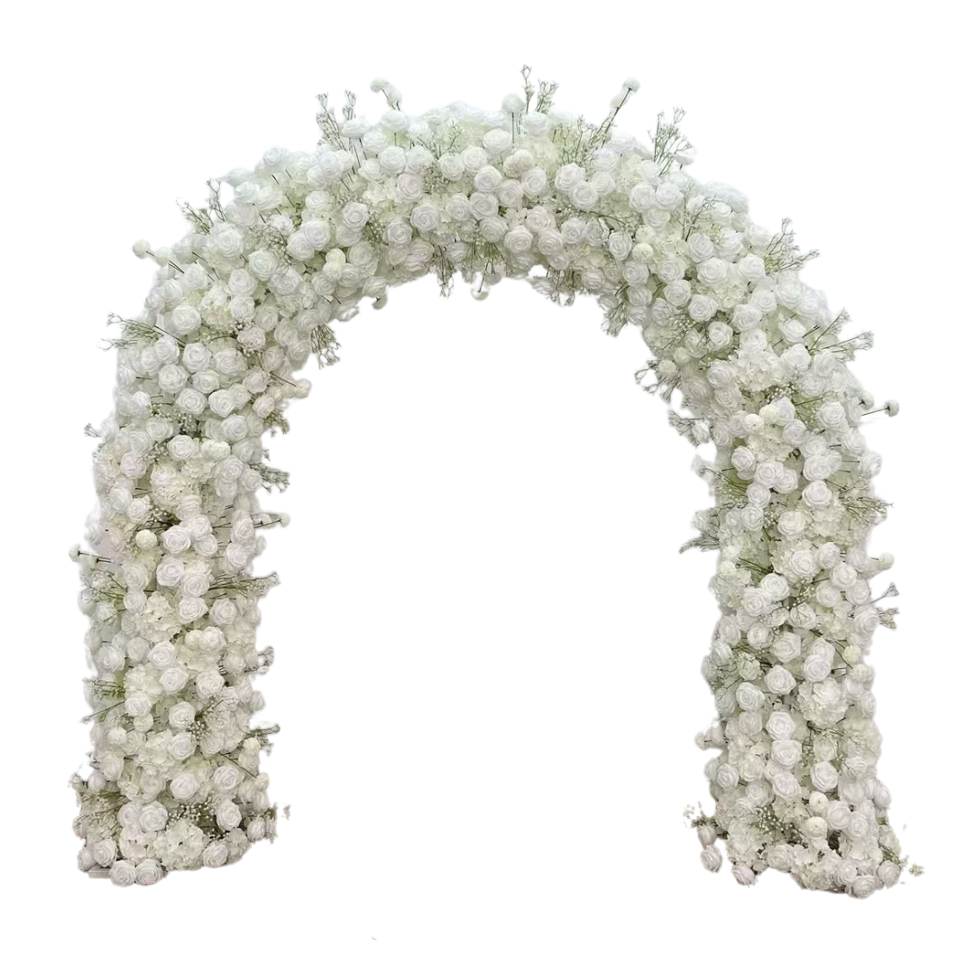 Arche florale ronde blache
