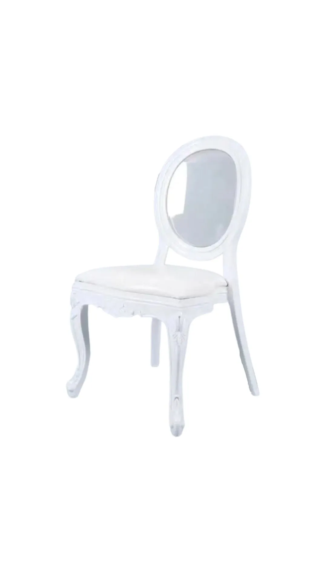 Chaise Médaillon blanche / Dossier transparent 2