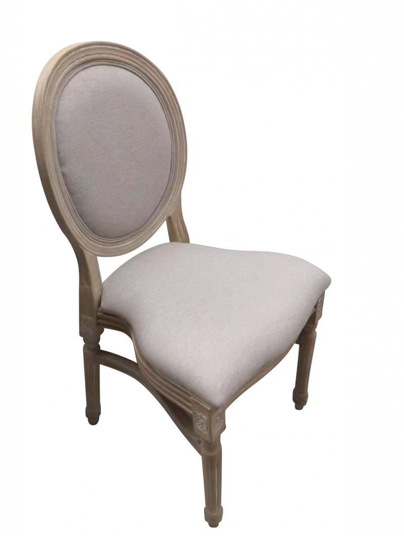 Chaise Médaillon LOUIS en - effet bois cérusé