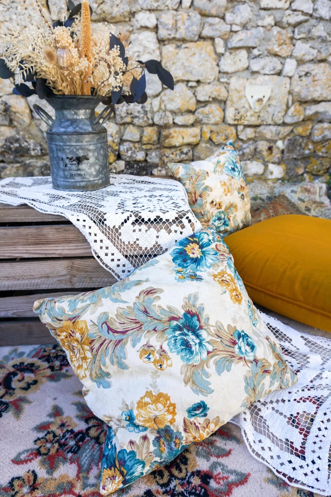 Coussin fleuri