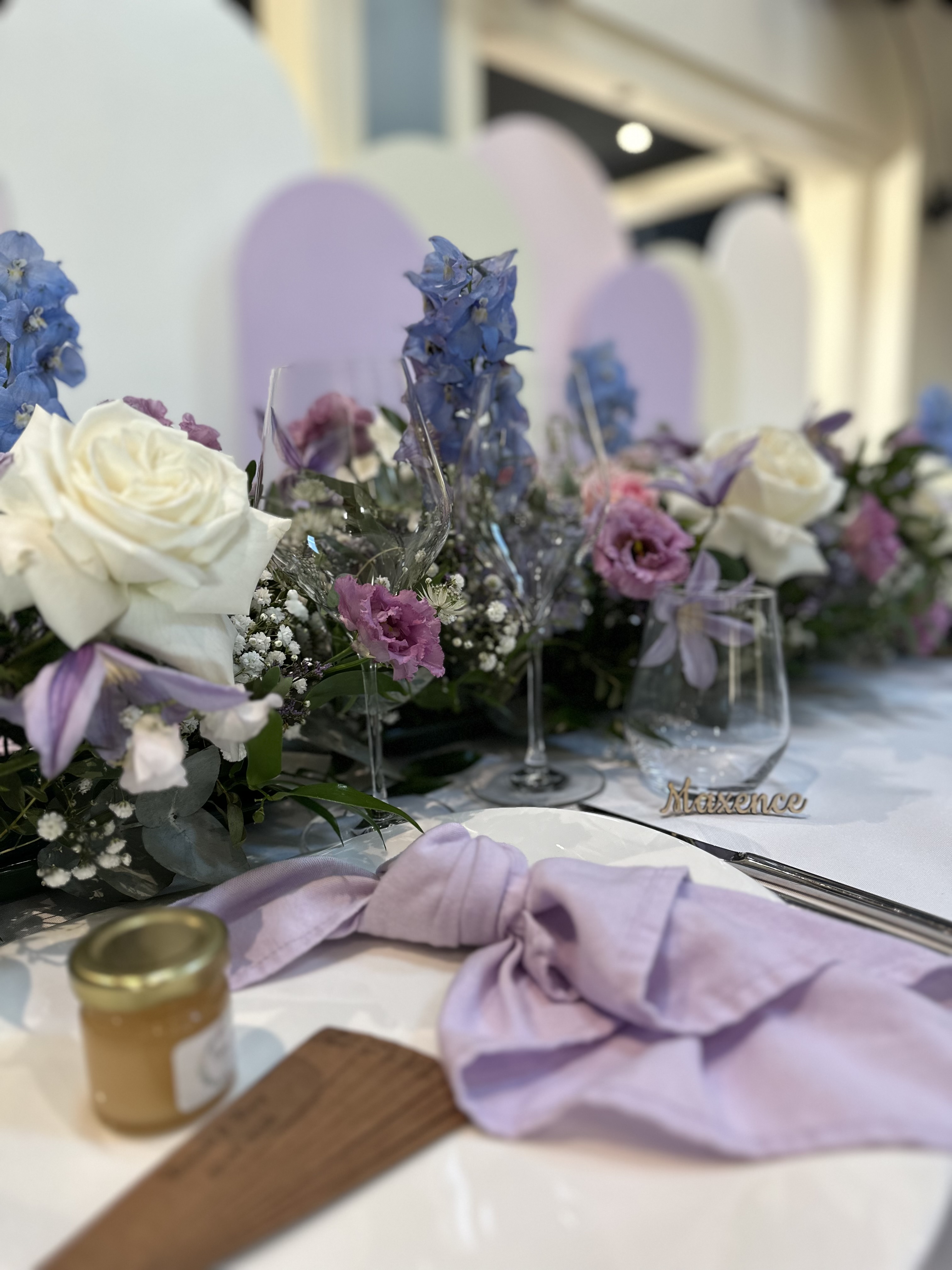 serviette lilas