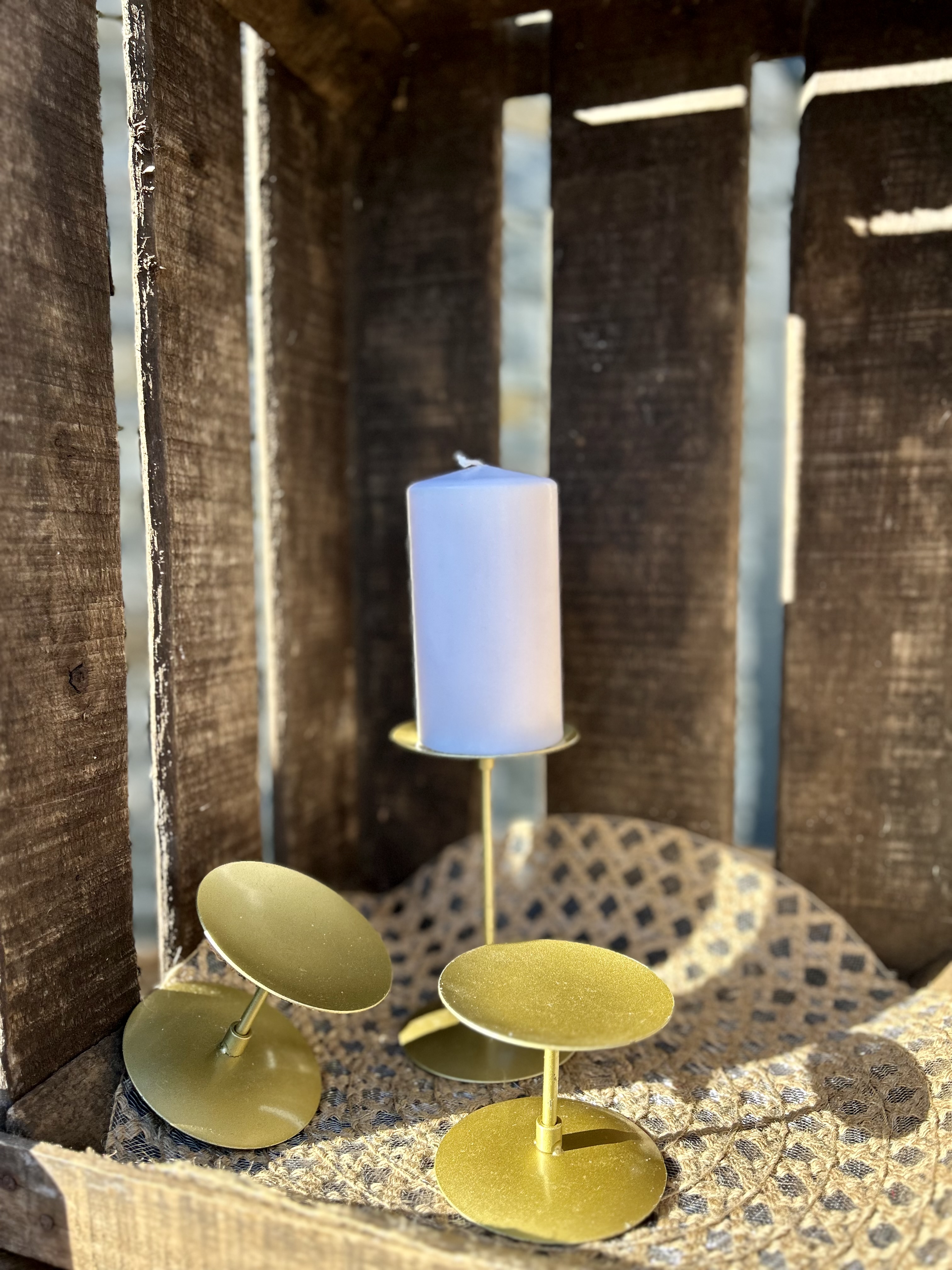 Trio de porte bougie AURELIE doré