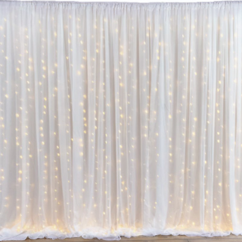 rideau blanc + rideau led - sur structure 3m*3m